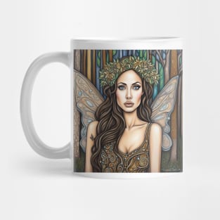 Angelina Jolie as a fairy in the woods Mug